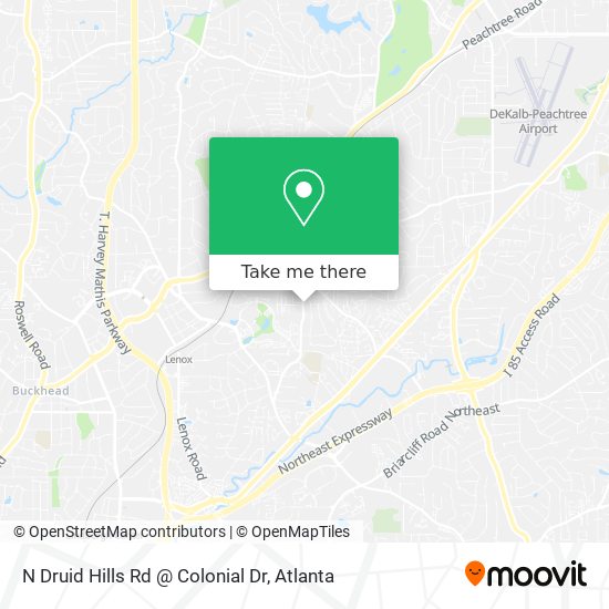 N Druid Hills Rd @ Colonial Dr map