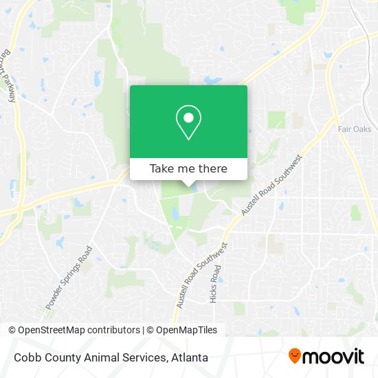 Cobb County Animal Services map