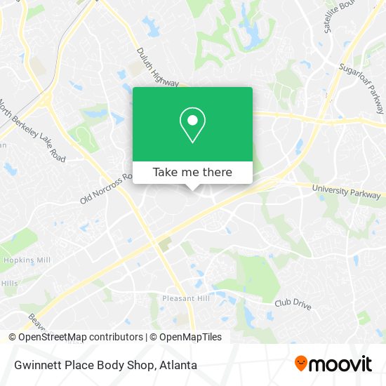 Gwinnett Place Body Shop map