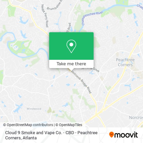 Mapa de Cloud 9 Smoke and Vape Co. - CBD - Peachtree Corners