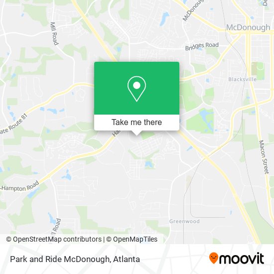 Park and Ride McDonough map
