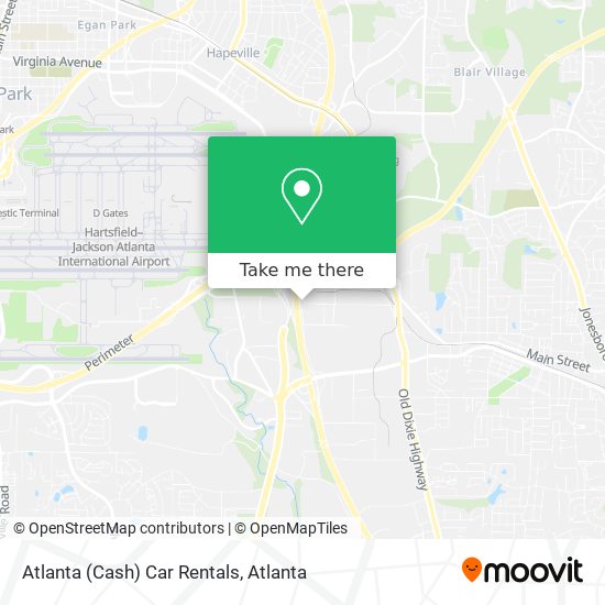 Atlanta (Cash) Car Rentals map