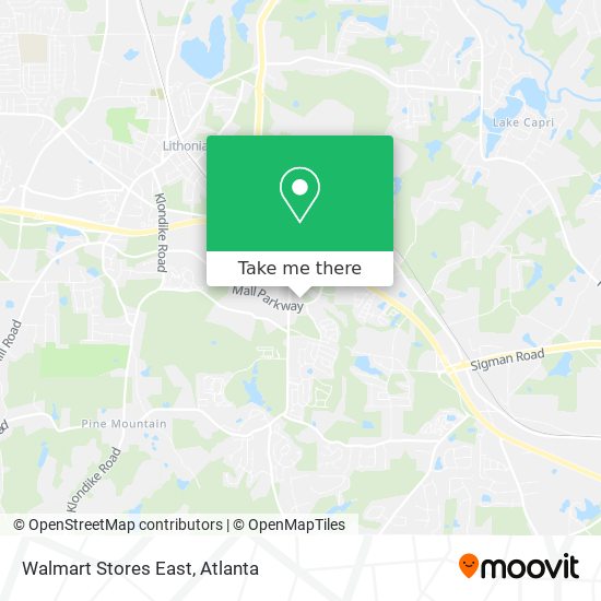 Mapa de Walmart Stores East