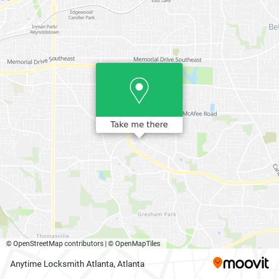 Anytime Locksmith Atlanta map