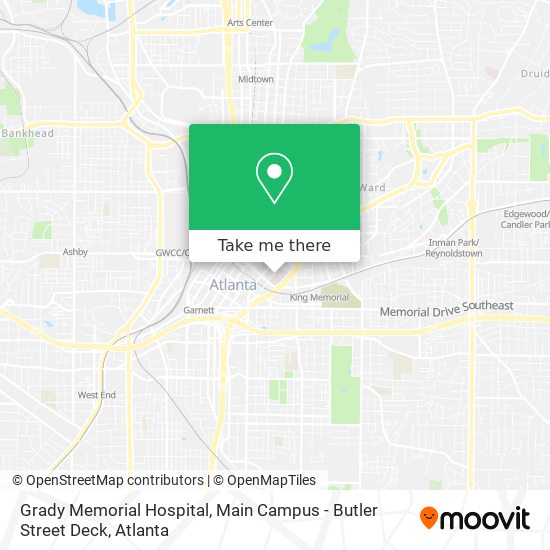 Grady Memorial Hospital, Main Campus - Butler Street Deck map