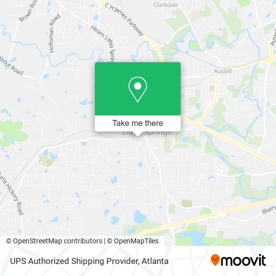 Mapa de UPS Authorized Shipping Provider