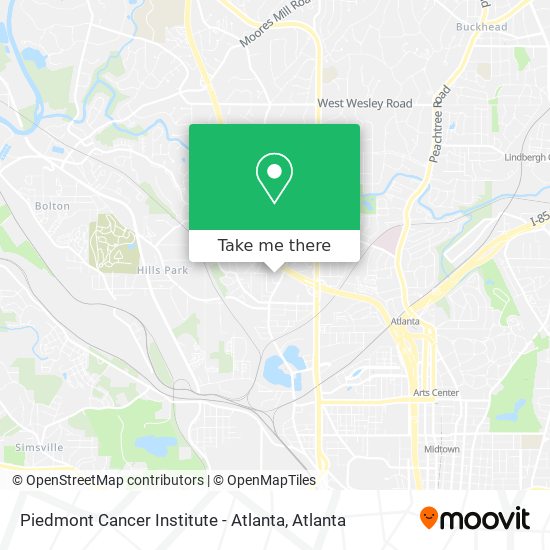 Piedmont Cancer Institute - Atlanta map