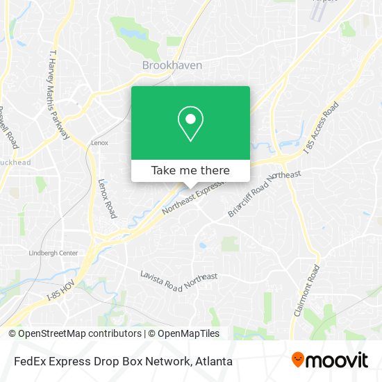 Mapa de FedEx Express Drop Box Network
