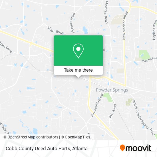Cobb County Used Auto Parts map