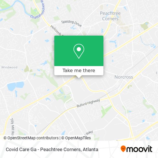 Covid Care Ga - Peachtree Corners map