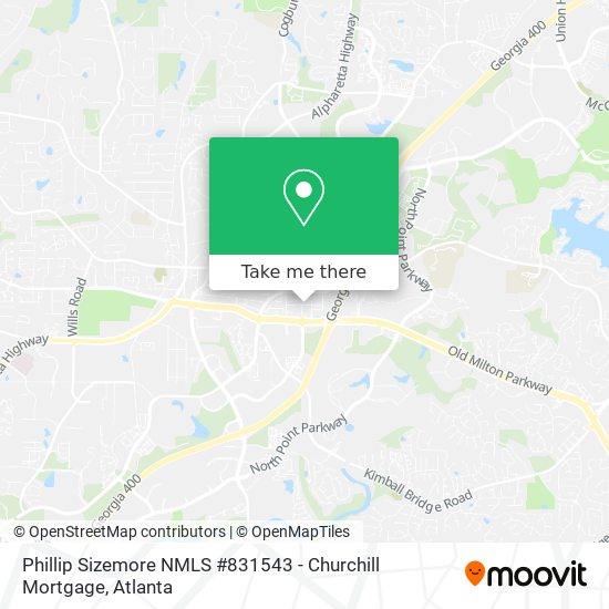 Mapa de Phillip Sizemore NMLS #831543 - Churchill Mortgage