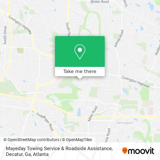 Mayeday Towing Service & Roadside Assistance, Decatur, Ga map