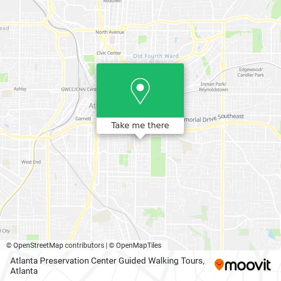 Atlanta Preservation Center Guided Walking Tours map