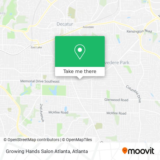 Mapa de Growing Hands Salon Atlanta