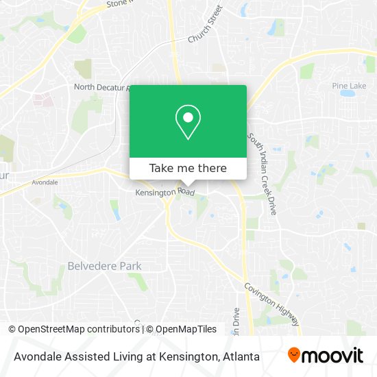 Avondale Assisted Living at Kensington map