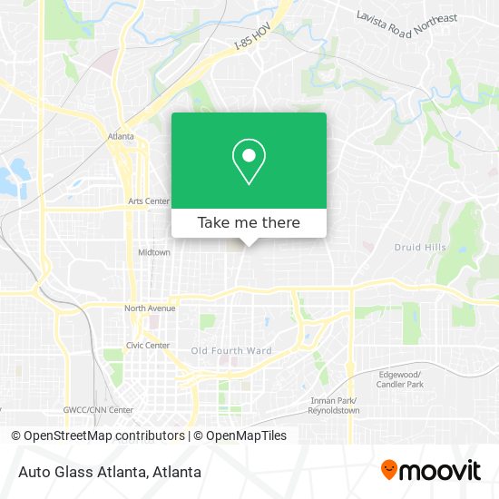 Auto Glass Atlanta map