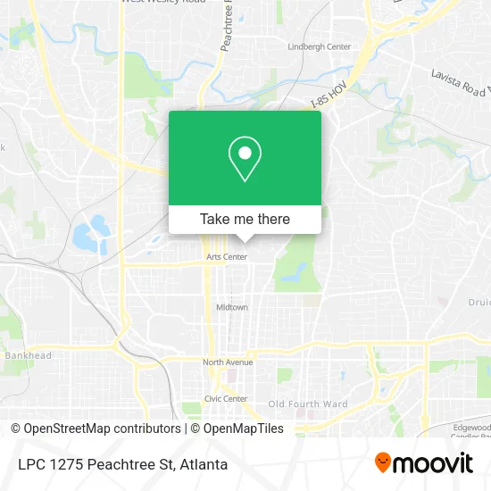 LPC 1275 Peachtree St map