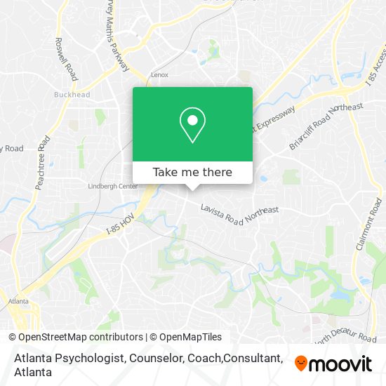 Mapa de Atlanta Psychologist, Counselor, Coach,Consultant