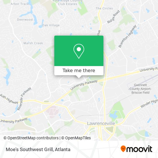 Moe's Southwest Grill map