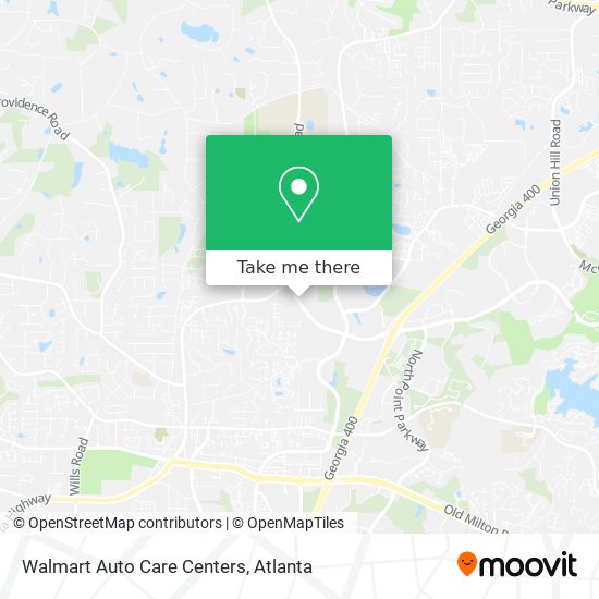 Mapa de Walmart Auto Care Centers