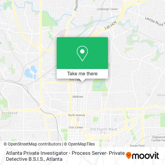 Mapa de Atlanta Private Investigator - Process Server- Private Detective B.S.I.S.