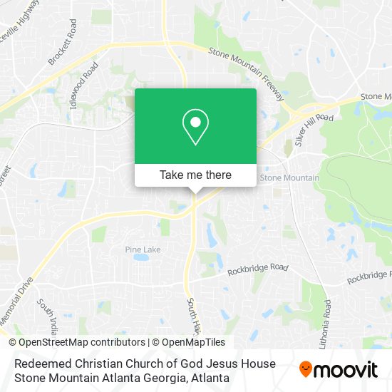 Redeemed Christian Church of God Jesus House Stone Mountain Atlanta Georgia map