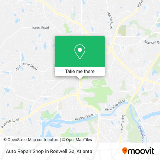 Mapa de Auto Repair Shop in Roswell Ga