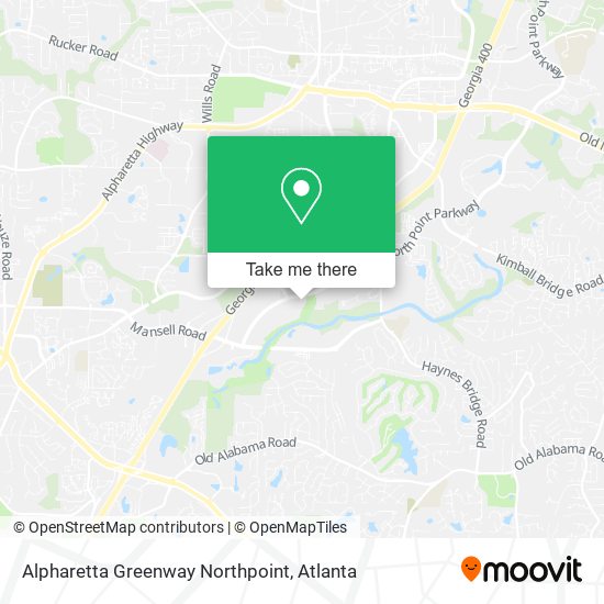 Alpharetta Greenway Northpoint map