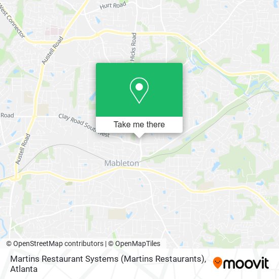 Mapa de Martins Restaurant Systems (Martins Restaurants)