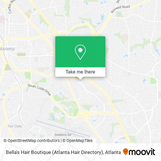 Mapa de Bella's Hair Boutique (Atlanta Hair Directory)