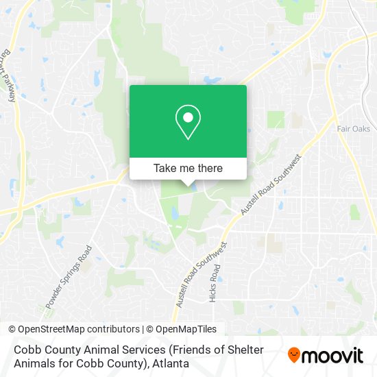 Mapa de Cobb County Animal Services (Friends of Shelter Animals for Cobb County)