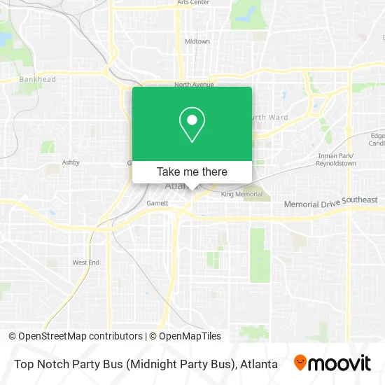Mapa de Top Notch Party Bus (Midnight Party Bus)