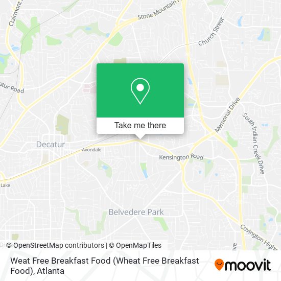 Weat Free Breakfast Food map