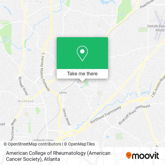 American College of Rheumatology (American Cancer Society) map