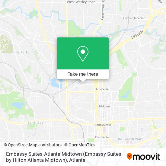 Embassy Suites-Atlanta Midtown (Embassy Suites by Hilton Atlanta Midtown) map