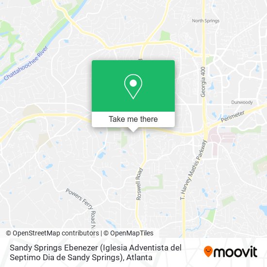 Mapa de Sandy Springs Ebenezer (Iglesia Adventista del Septimo Dia de Sandy Springs)