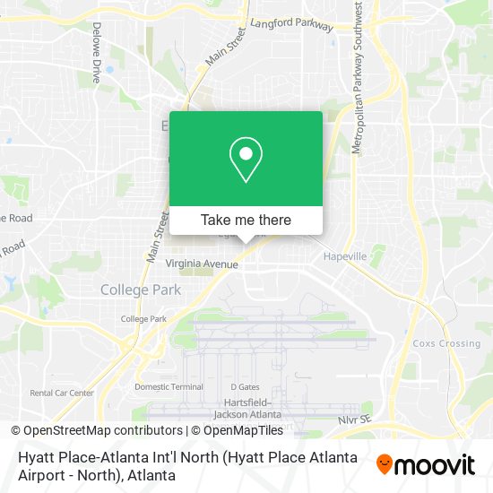 Mapa de Hyatt Place-Atlanta Int'l North (Hyatt Place Atlanta Airport - North)