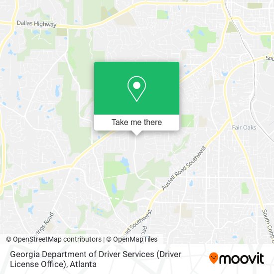 Mapa de Georgia Department of Driver Services (Driver License Office)
