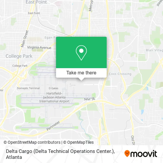 Mapa de Delta Cargo (Delta Technical Operations Center.)
