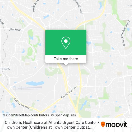 Children's Healthcare of Atlanta Urgent Care Center - Town Center map