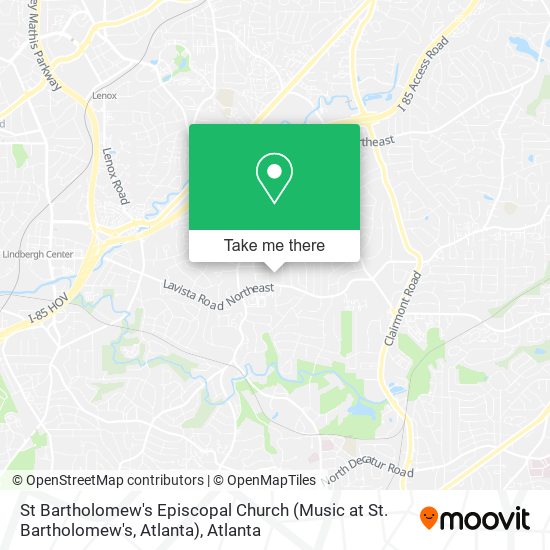 Mapa de St Bartholomew's Episcopal Church (Music at St. Bartholomew's, Atlanta)