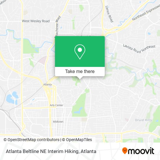 Mapa de Atlanta Beltline NE Interim Hiking