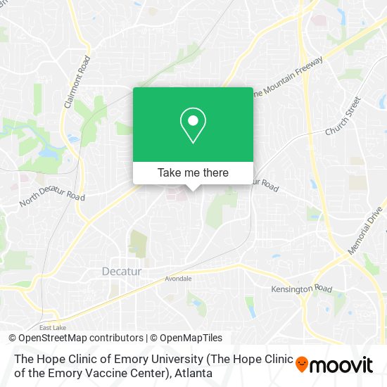 Mapa de The Hope Clinic of Emory University (The Hope Clinic of the Emory Vaccine Center)