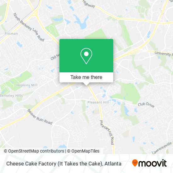 Mapa de Cheese Cake Factory (It Takes the Cake)