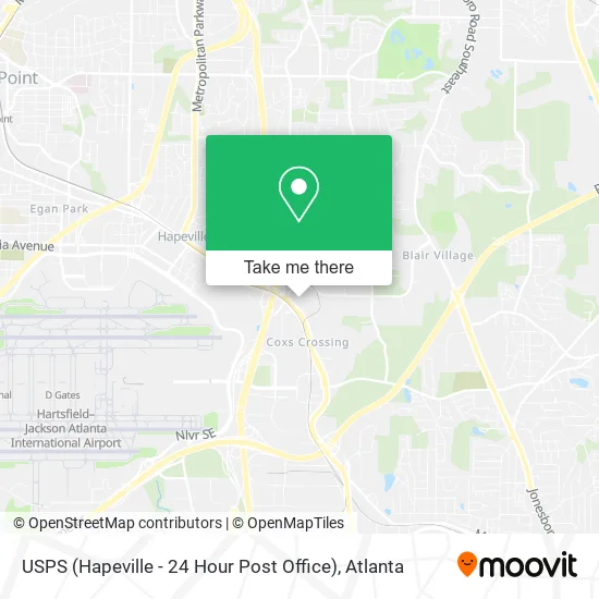 Mapa de USPS (Hapeville - 24 Hour Post Office)