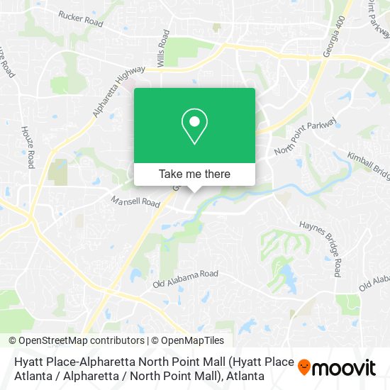 Mapa de Hyatt Place-Alpharetta North Point Mall
