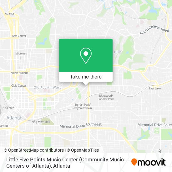 Mapa de Little Five Points Music Center (Community Music Centers of Atlanta)