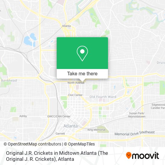 Mapa de Original J.R. Crickets in Midtown Atlanta (The Original J. R. Crickets)