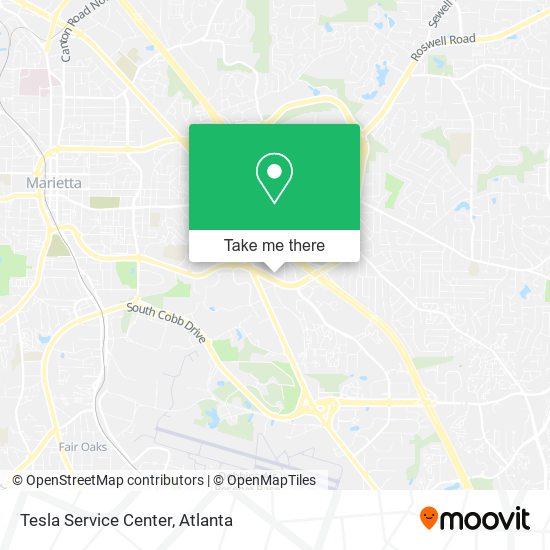 Mapa de Tesla Service Center