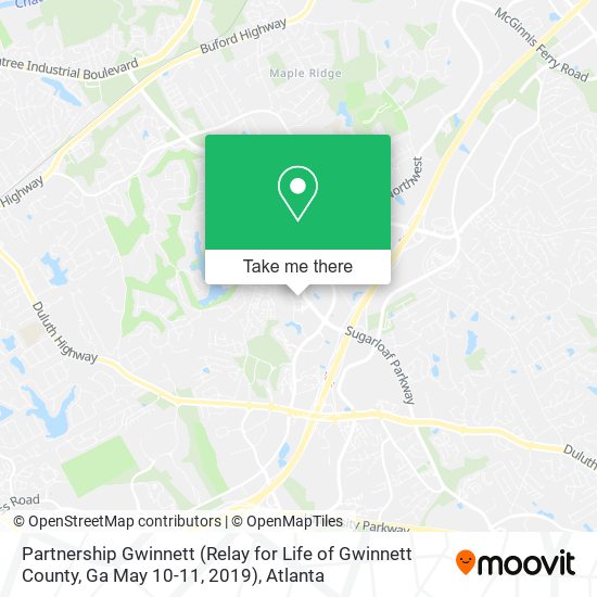 Partnership Gwinnett (Relay for Life of Gwinnett County, Ga May 10-11, 2019) map